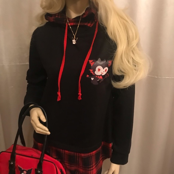 Adorable vintage y2k hoodie and necklace set ❤️✨💀 - Picture 4 of 15